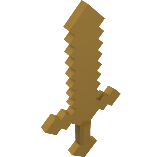 LEGO 18787 Minifigure, Weapon Sword Pixelated (Minecraft) in Pearl Gold - Authentic LEGO Part