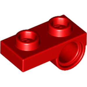 LEGO 18677 Plate, Modified 1 x 2 with Pin Hole on Bottom in Red - Authentic LEGO Part