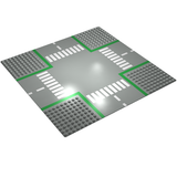 LEGO 607p01 Baseplate, Road 32 x 32 9-Stud Crossroads with Road Pattern - Main Product Image