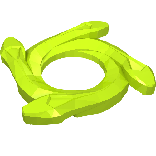 LEGO 98342 Ring 4 x 4 with 2 x 2 Hole and 4 Snake Head Ends (Ninjago Spinner Crown) - Main Product Image