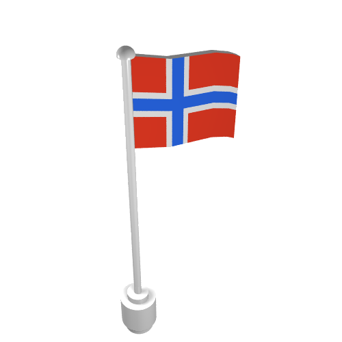 LEGO 777p05 Flag on Flagpole, Wave with Norway Pattern - Main Product Image