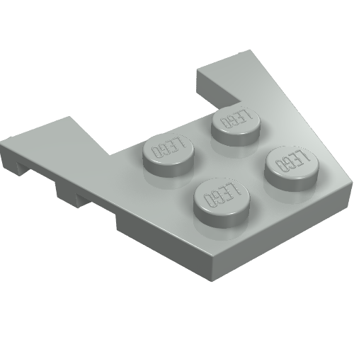 LEGO 48183 Wedge, Plate 3 x 4 with Stud Notches in Light Gray - Authentic LEGO Part