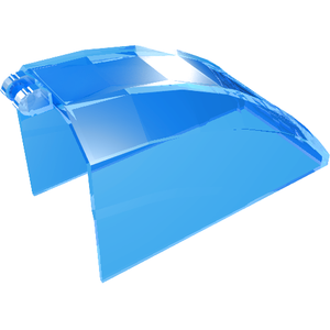 LEGO 30649 Windscreen 8 x 4 x 4 Curved with 2 Fingers in Trans-Medium Blue - Authentic LEGO Part