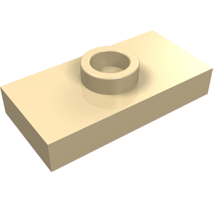 LEGO 15573 Plate, Modified 1 x 2 with 1 Stud with Groove and Bottom Stud Holder (Jumper) in Tan - Authentic LEGO Part