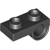 LEGO 18677 Plate, Modified 1 x 2 with Pin Hole on Bottom in Black - Authentic LEGO Part
