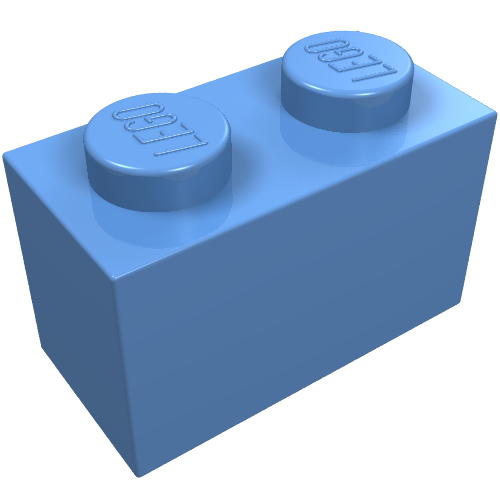 LEGO 3004 Brick 1 x 2 in Medium Blue - Authentic LEGO Part