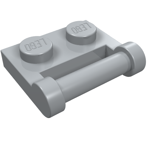 LEGO 48336 Plate, Modified 1 x 2 with Bar Handle on Side - Closed Ends in Light Bluish Gray - Authentic LEGO Part