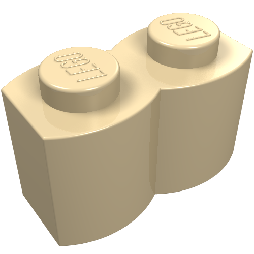 LEGO 30136 Brick, Modified 1 x 2 with Log Profile in Tan - Authentic LEGO Part