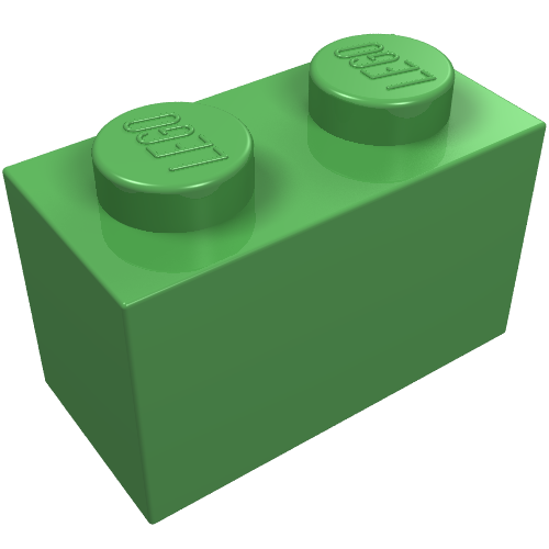 LEGO 3004 Brick 1 x 2 in Bright Green - Authentic LEGO Part