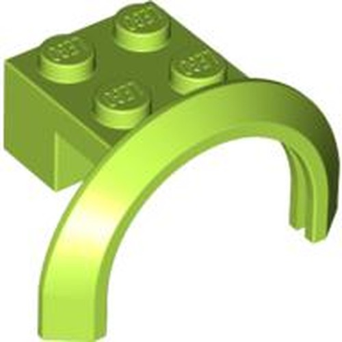 LEGO 50745 Vehicle, Mudguard 4 x 2 1/2 x 1 2/3 with Arch Round in Lime - Authentic LEGO Part
