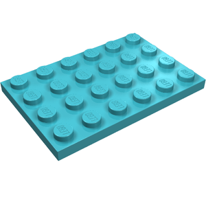 LEGO 3032 Plate 4 x 6 in Medium Azure - Authentic LEGO Part