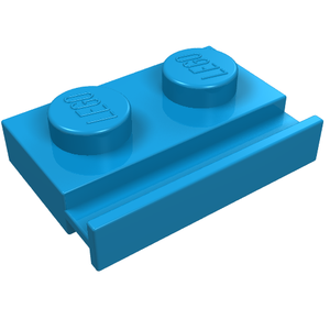 LEGO 32028 Plate, Modified 1 x 2 with Door Rail in Dark Azure - Authentic LEGO Part