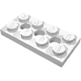 LEGO 3709b Light Bluish Gray Technic, Plate 2 x 4 with 3 Holes in White - Authentic LEGO Part