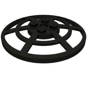 LEGO 4285b Dish 6 x 6 Inverted (Radar) Webbed - Type 2 (Underside Attachment Positions at 90 degrees) in Black - Authentic LEGO Part