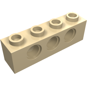 LEGO 3701 Technic, Brick 1 x 4 with Holes in Tan - Authentic LEGO Part
