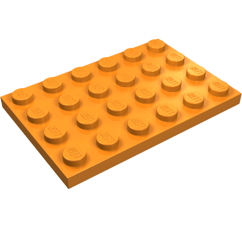 LEGO 3032 Plate 4 x 6 in Orange - Authentic LEGO Part