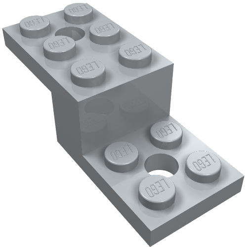 LEGO 11215 Bracket 5 x 2 x 1 1/3 with 2 Holes and Bottom Tube in Light Bluish Gray - Authentic LEGO Part