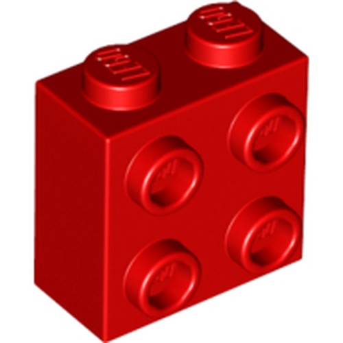 LEGO 22885 Brick, Modified 1 x 2 x 1 2/3 with Studs on Side in Red - Authentic LEGO Part