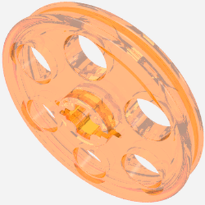 LEGO 4185 Technic Wedge Belt Wheel (Pulley) in Trans-Neon Orange - Authentic LEGO Part