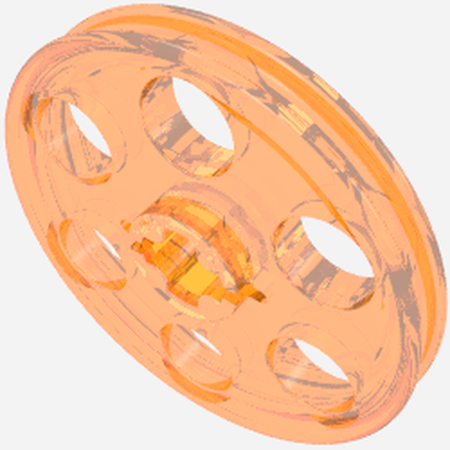 LEGO 4185 Technic Wedge Belt Wheel (Pulley) in Trans-Neon Orange - Authentic LEGO Part