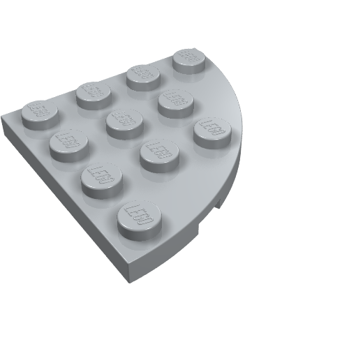 LEGO 30565 Plate, Round Corner 4 x 4 in Light Bluish Gray - Authentic LEGO Part