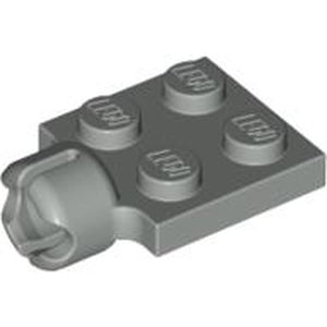 LEGO 3730 Plate, Modified 2 x 2 with Tow Ball Socket, Short, 4 Slots in Light Gray - Authentic LEGO Part