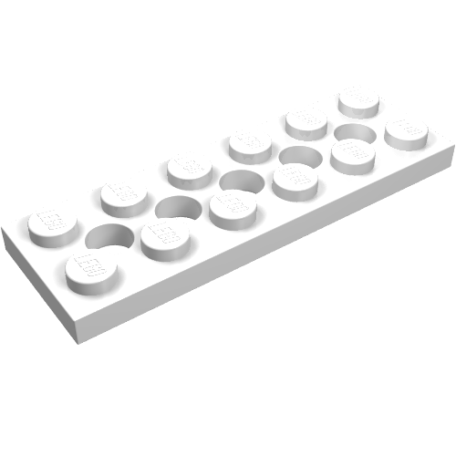 LEGO 32001 Technic, Plate 2 x 6 with 5 Holes in White - Authentic LEGO Part