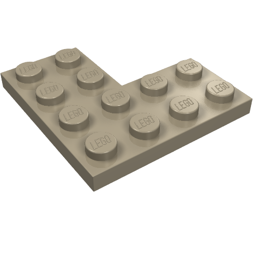 LEGO 2639 Plate 4 x 4 Corner in Dark Tan - Authentic LEGO Part