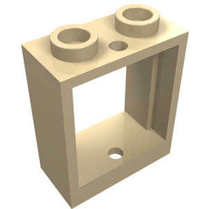 LEGO 60592 Window 1 x 2 x 2 Flat Front in Tan - Authentic LEGO Part