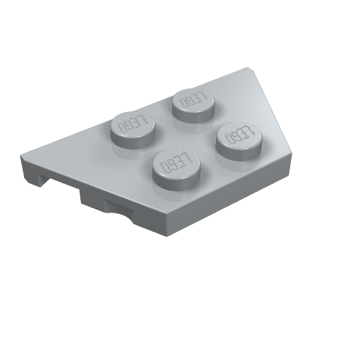LEGO 51739 Wedge, Plate 2 x 4 in Light Bluish Gray - Authentic LEGO Part