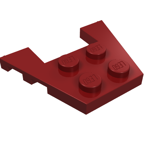 LEGO 48183 Wedge, Plate 3 x 4 with Stud Notches in Dark Red - Authentic LEGO Part