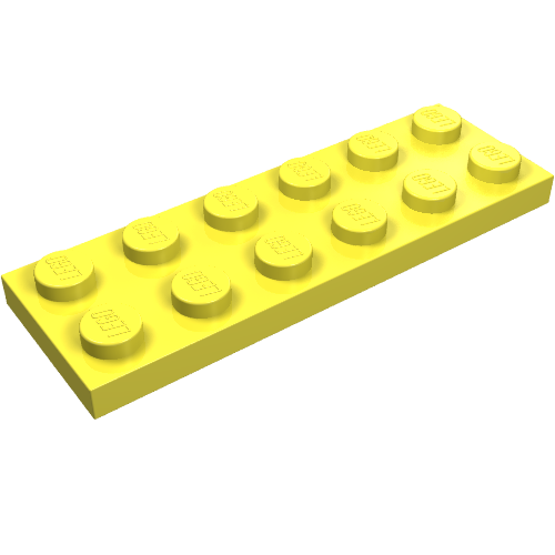LEGO 3795 Plate 2 x 6 in Bright Light Yellow - Authentic LEGO Part
