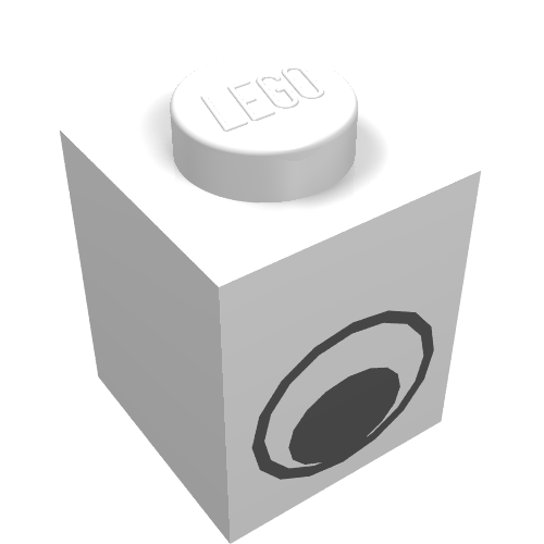LEGO 3005pe1 Brick 1 x 1 with Black and  Eye without Pupil Pattern in White - Authentic LEGO Part