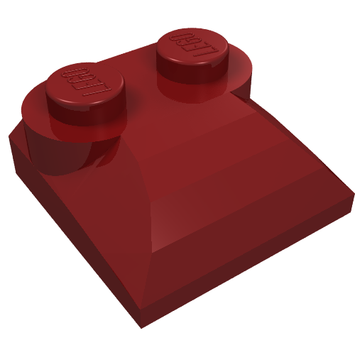 LEGO 47457 Slope, Curved 2 x 2 x 2/3 with 2 Studs and Curved Sides in Dark Red - Authentic LEGO Part