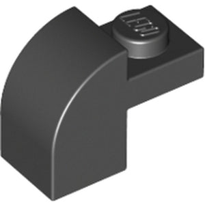 LEGO 6091 Brick Curved 1 x 2 x 1 1/3 with Curved Top in Black - Authentic LEGO Part