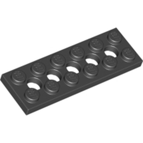 LEGO 32001 Technic, Plate 2 x 6 with 5 Holes in Black - Authentic LEGO Part