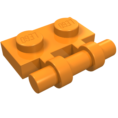 LEGO 2540 Plate, Modified 1 x 2 with Bar Handle on Side - Free Ends in Orange - Authentic LEGO Part