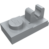 LEGO 92280 Plate, Modified 1 x 2 with Clip with Center Cut on Top in Light Bluish Gray - Authentic LEGO Part