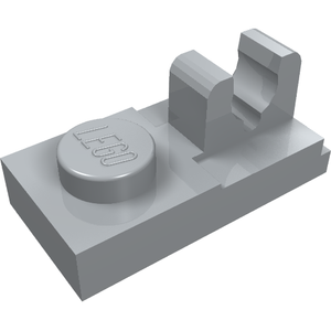 LEGO 92280 Plate, Modified 1 x 2 with Clip with Center Cut on Top in Light Bluish Gray - Authentic LEGO Part