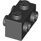 LEGO 52107 Brick, Modified 1 x 2 with Studs on 2 Sides in Black - Authentic LEGO Part