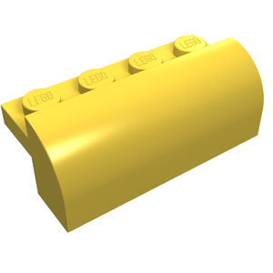 LEGO 6081 Slope, Curved 2 x 4 x 1 1/3 with 4 Recessed Studs in Yellow - Authentic LEGO Part