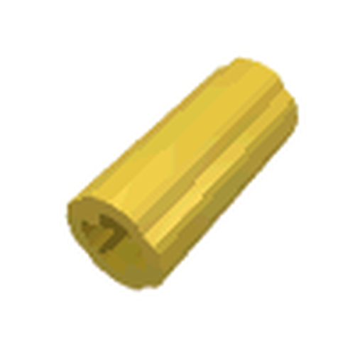 LEGO 6538c Technic, Axle Connector 2L (Smooth with x Hole + Orientation) in Yellow - Authentic LEGO Part