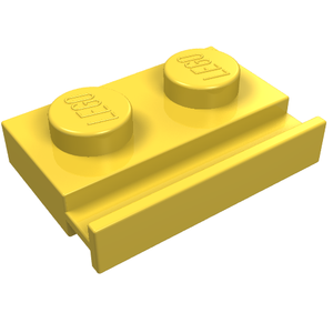 LEGO 32028 Plate, Modified 1 x 2 with Door Rail in Yellow - Authentic LEGO Part
