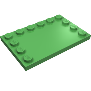 LEGO 6180 Tile, Modified 4 x 6 with Studs on Edges in Bright Green - Authentic LEGO Part
