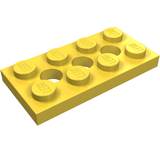 LEGO 3709b Light Bluish Gray Technic, Plate 2 x 4 with 3 Holes in Yellow - Authentic LEGO Part
