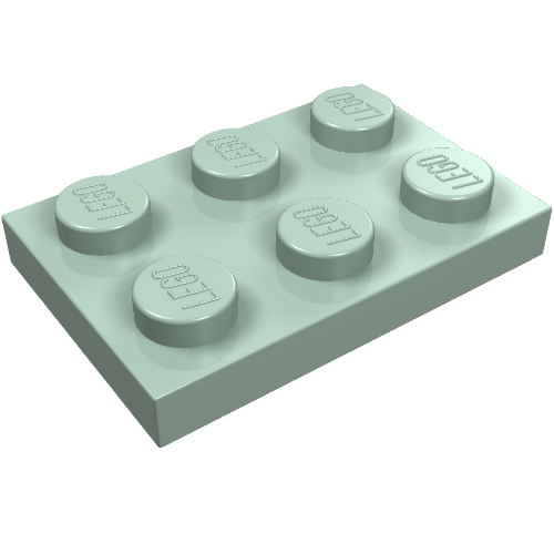 LEGO 3021 Plate 2 x 3 in Sand Green - Authentic LEGO Part