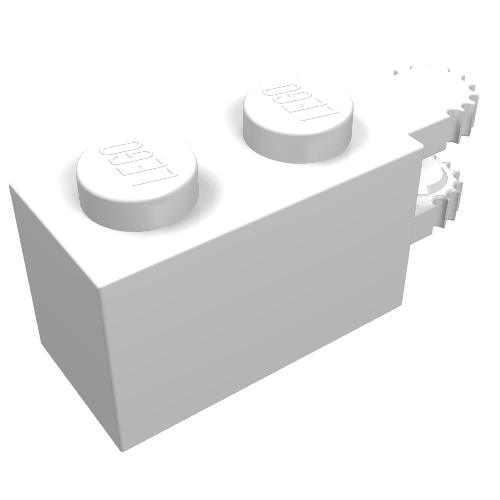 LEGO 30540 Hinge Brick 1 x 2 Locking with 2 Fingers Horizontal End in White - Authentic LEGO Part