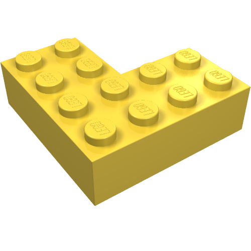 LEGO 702 Brick 4 x 4 Corner Pat Pend. in Yellow - Authentic LEGO Part