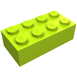 LEGO 3001 Brick 2 x 4 in Lime - Authentic LEGO Part