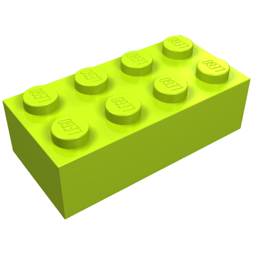 LEGO 3001 Brick 2 x 4 in Lime - Authentic LEGO Part
